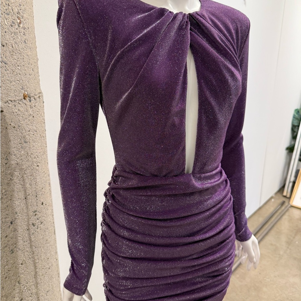 Elegant Sparkle Purple Dress - Picture 3 of 5